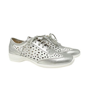 Ros Hommerson Sealed Sneaker Silver Casual Comfort Shoes Size 11